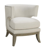 Jordan Dominic Barrel Back Accent Chair White and Weathered Grey  Half Price Furniture