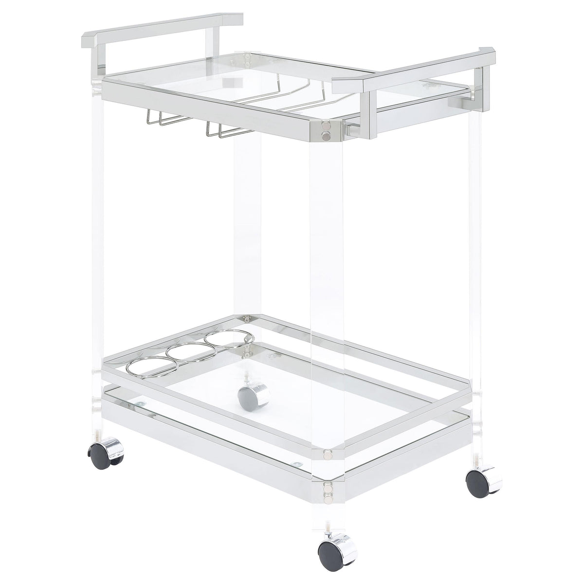 Jefferson 2-tier Glass Serving Cart Clear Jefferson 2-tier Glass Serving Cart Clear Half Price Furniture