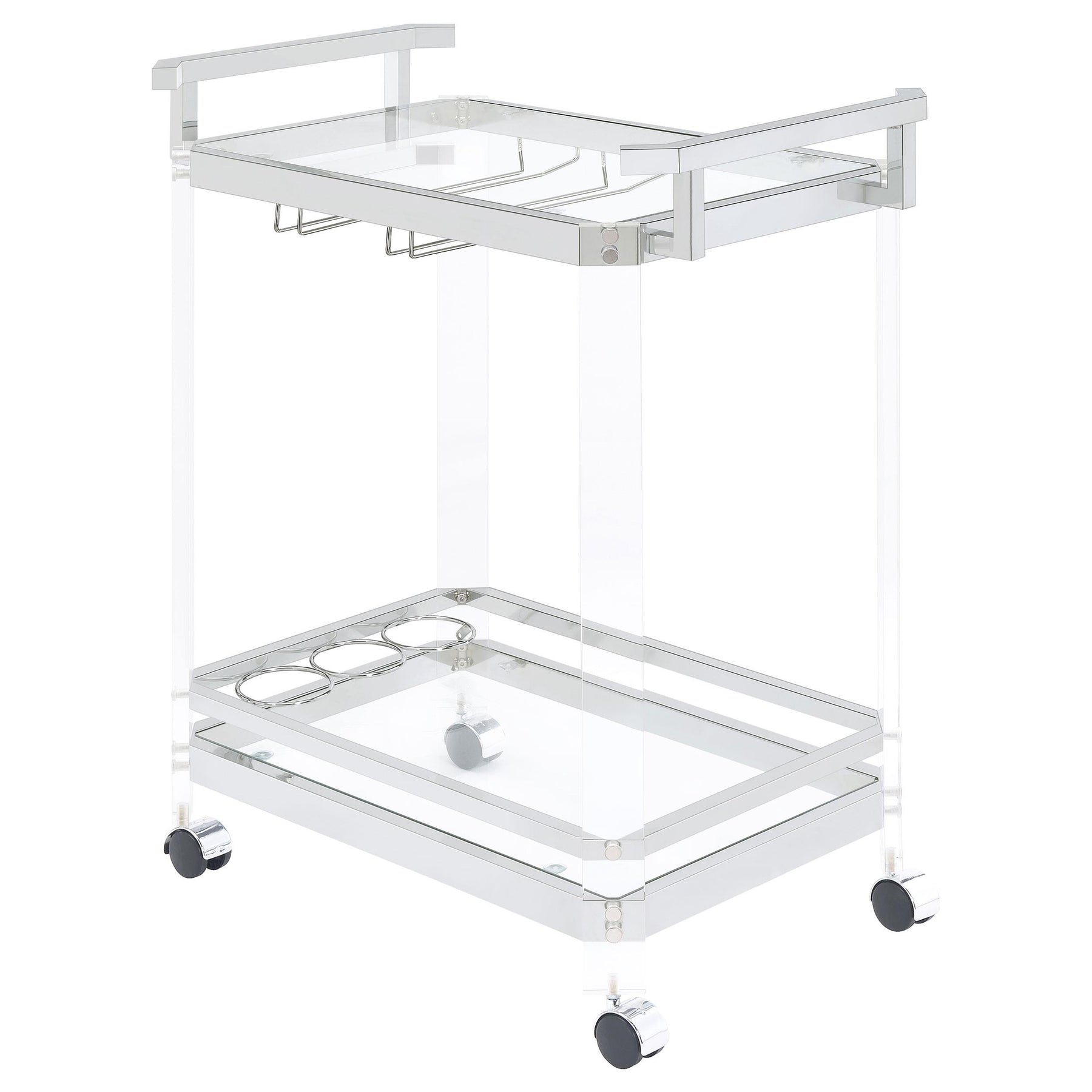 Jefferson 2-tier Glass Serving Cart Clear  Half Price Furniture