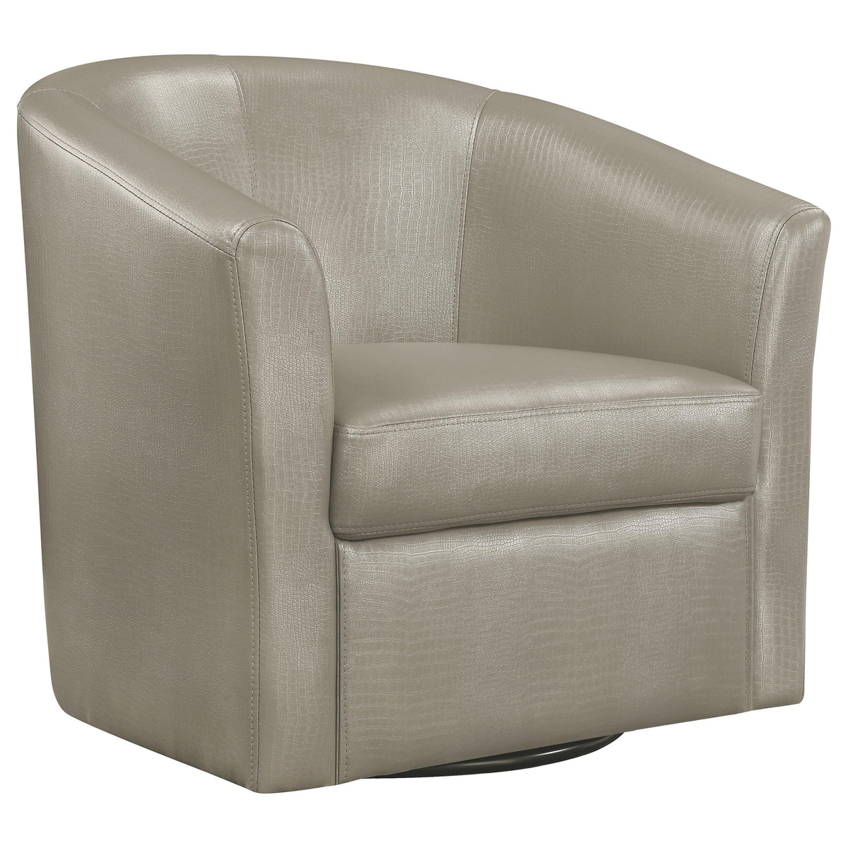 Turner Upholstery Sloped Arm Accent Swivel Chair Champagne  Half Price Furniture