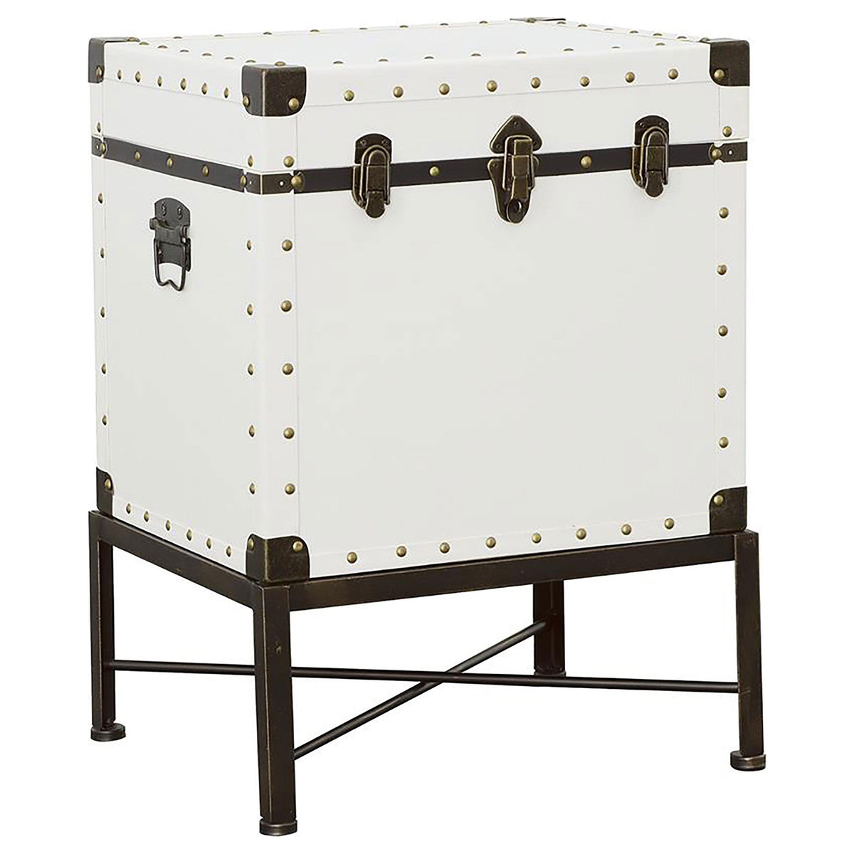 Nancy Accent Cabinet with Nailhead Trim White Half Price Furniture