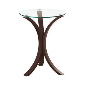 Edgar Round Accent Table Cappuccino  Half Price Furniture