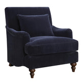 Frodo Upholstered Accent Chair with Turned Legs Midnight Blue Half Price Furniture