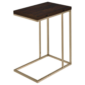 Pedro Expandable Top Accent Table Chestnut and Chrome Pedro Expandable Top Accent Table Chestnut and Chrome Half Price Furniture