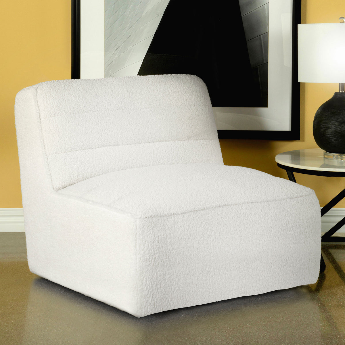Cobie Upholstered Swivel Armless Chair - Half Price Furniture