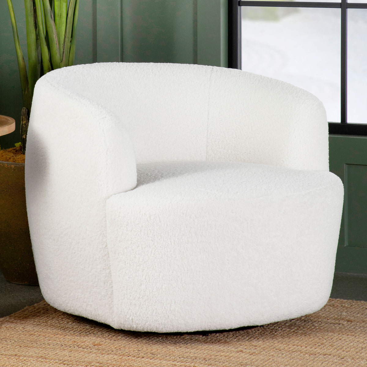 Hudson Upholstered Swivel Chair Natural  Half Price Furniture