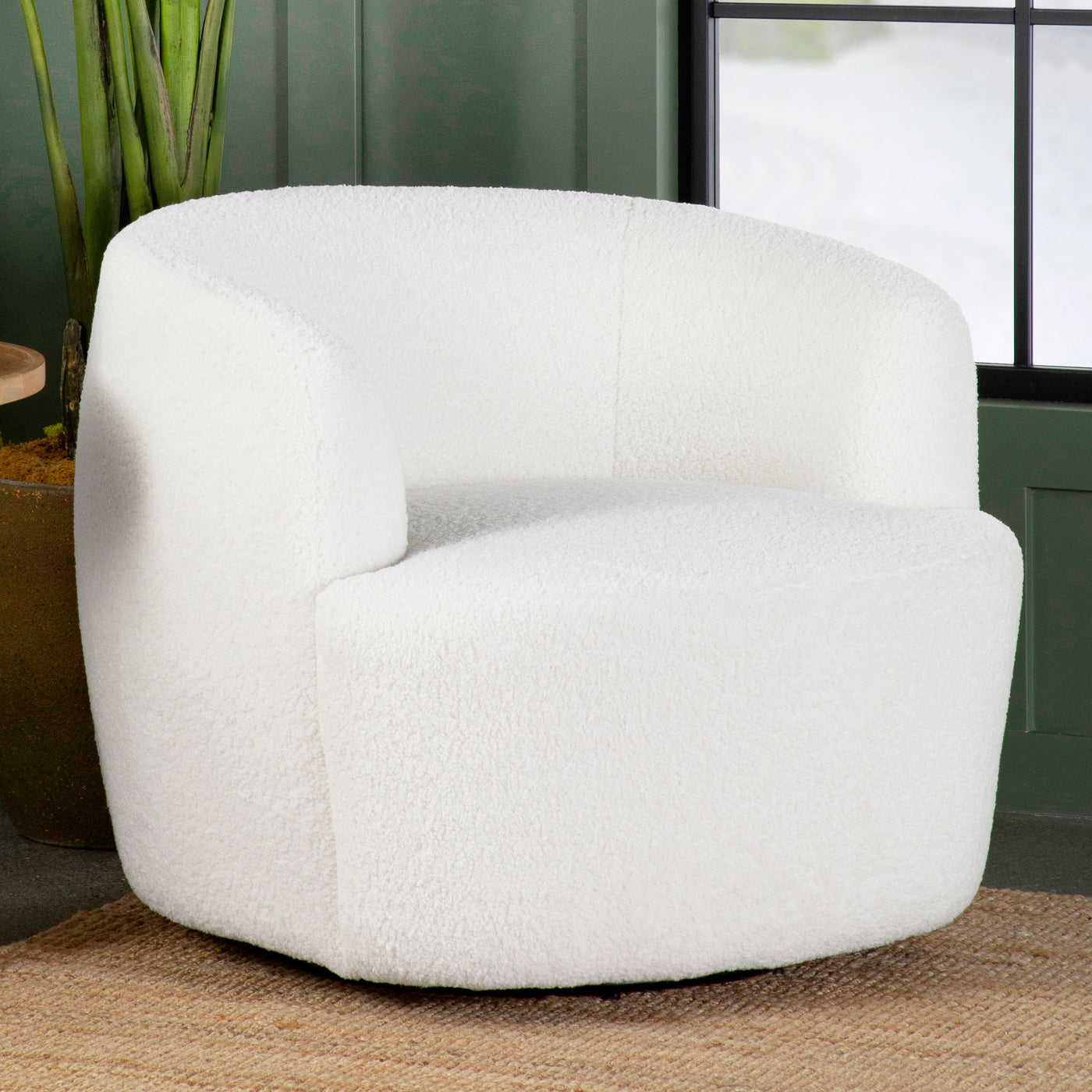 Hudson Upholstered Swivel Chair Natural Half Price Furniture
