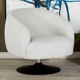Dave Upholstered Swivel Accent Chair Beige and Matte Black Half Price Furniture