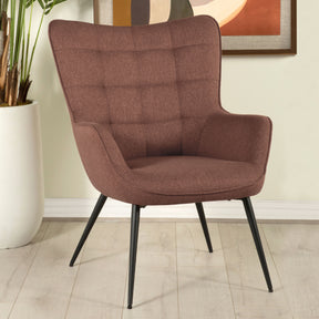 Isla Upholstered Flared Arms Accent Chair with Grid Tufted Half Price Furniture
