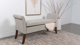 Farrah Upholstered Rolled Arms Storage Bench Half Price Furniture