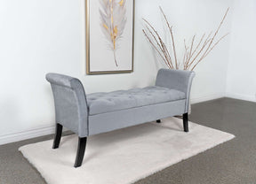 Farrah Upholstered Rolled Arms Storage Bench - Bench - Half Price Furniture
