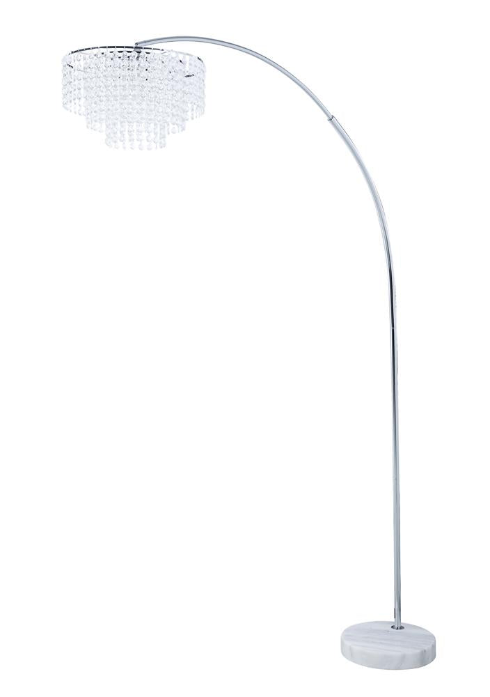 Shirley Marble Base Floor Lamp Chrome and Crystal  Half Price Furniture