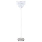 Anya Metal Base Floor Lamp Chrome and Crystal Half Price Furniture
