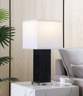 Bridle Square Shade Bedside Table Lamp Black Half Price Furniture