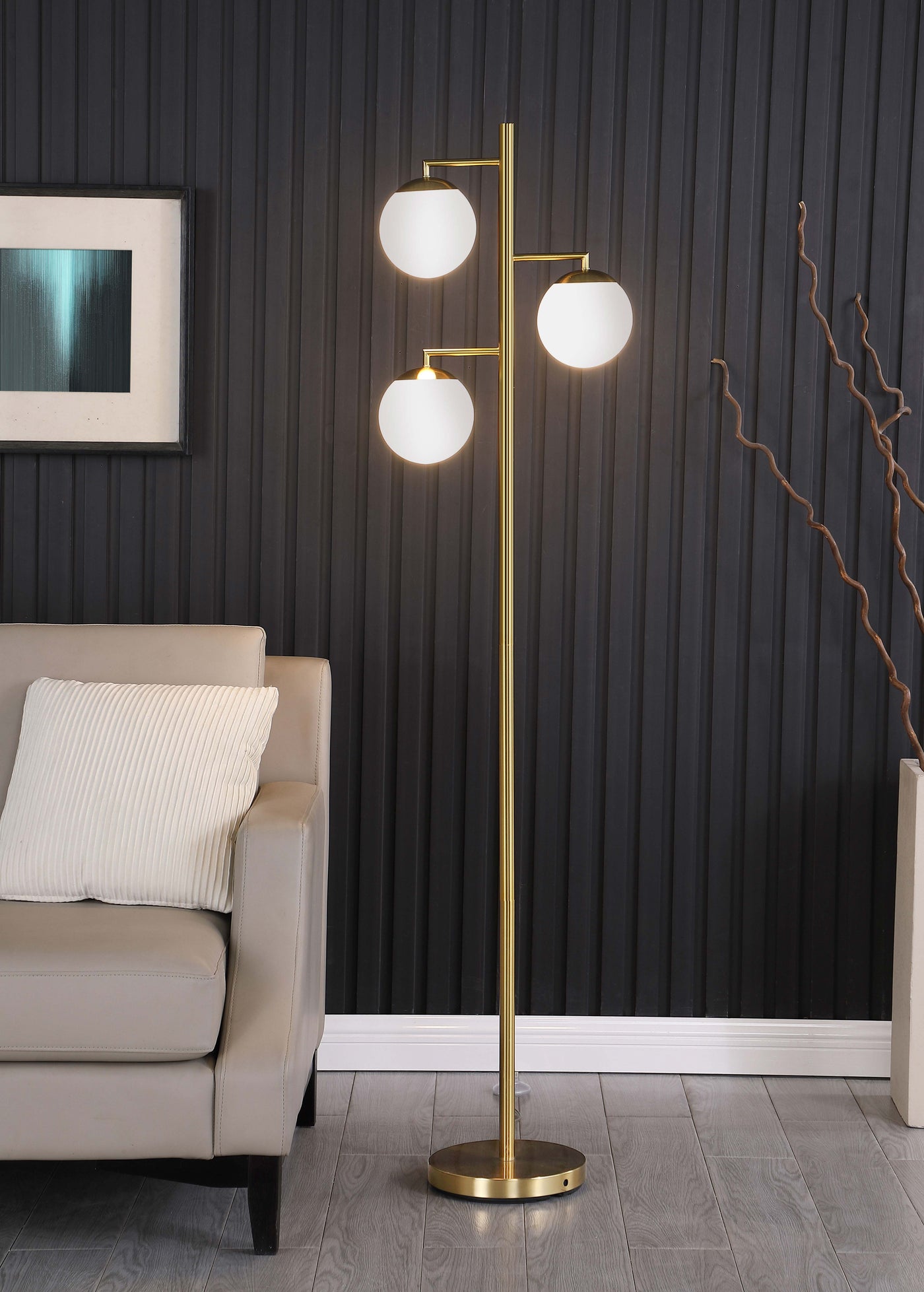 Sena Trio Tree Floor Lamp Gold Half Price Furniture