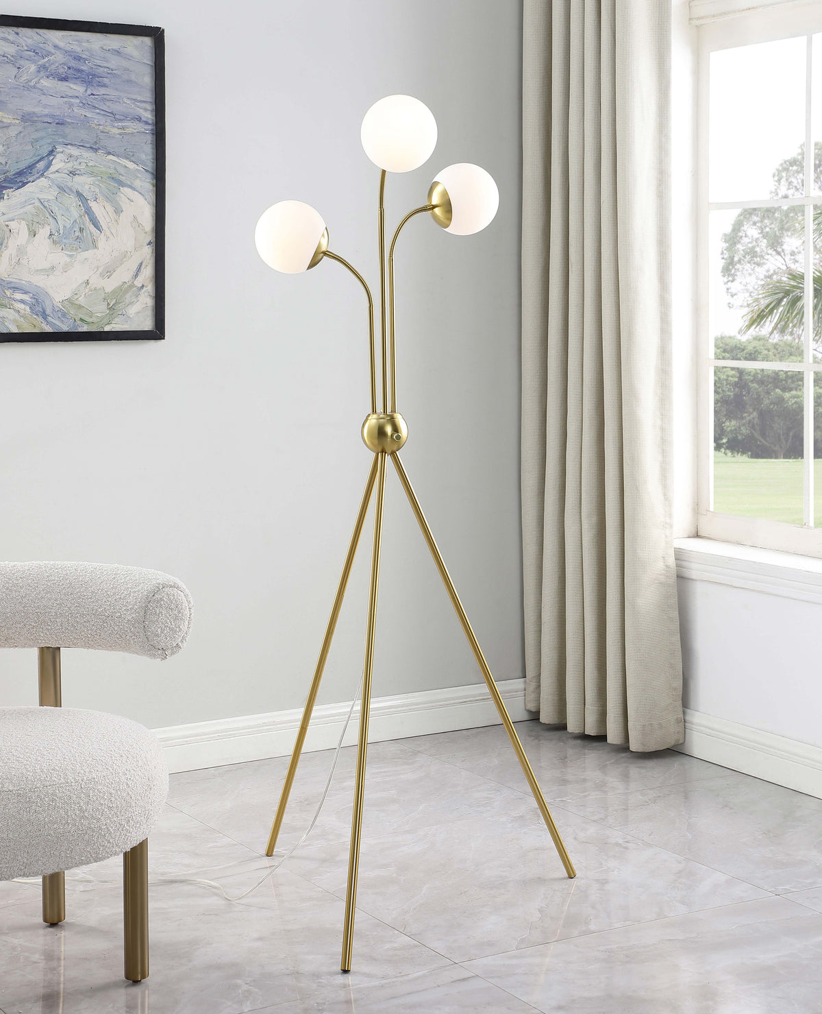 Miley Trio Tree Floor Lamp Gold  Half Price Furniture