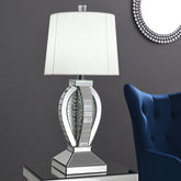 Klein Table Lamp with Drum Shade White and Mirror Half Price Furniture