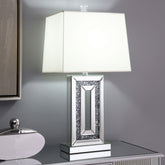 Ayelet Table Lamp with Square Shade White and Mirror Half Price Furniture