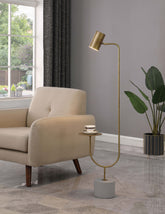 Jodie Round Base Floor Lamp Antique Brass and Grey Jodie Round Base Floor Lamp Antique Brass and Grey Half Price Furniture