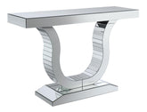 Saanvi Console Table with U-shaped Base Clear Mirror Half Price Furniture