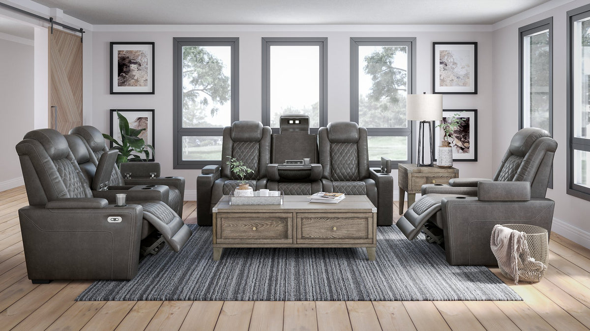 HyllMont Power Reclining Living Room Set - Half Price Furniture