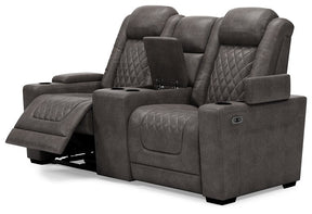 HyllMont Power Reclining Loveseat with Console - Half Price Furniture