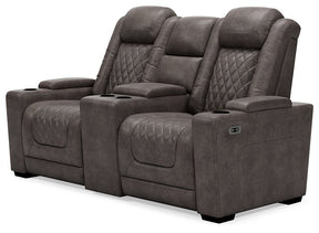 HyllMont Power Reclining Loveseat with Console - Half Price Furniture