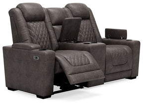 HyllMont Power Reclining Loveseat with Console - Half Price Furniture