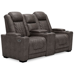 HyllMont Power Reclining Loveseat with Console - Half Price Furniture