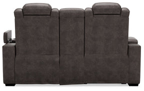 HyllMont Power Reclining Loveseat with Console - Half Price Furniture