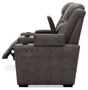 HyllMont Power Reclining Loveseat with Console - Half Price Furniture