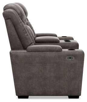 HyllMont Power Reclining Loveseat with Console - Half Price Furniture