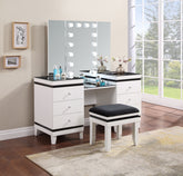 Talei 6-drawer Vanity Set with Hollywood Lighting Black and White Half Price Furniture
