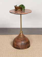 Colima Round Wood Top Side Table Peach Half Price Furniture