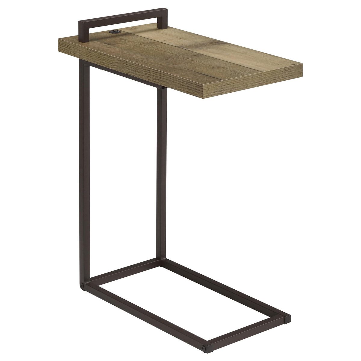 Maxwell Rectangular Top Accent Table with USB Port Weathered Pine  Half Price Furniture