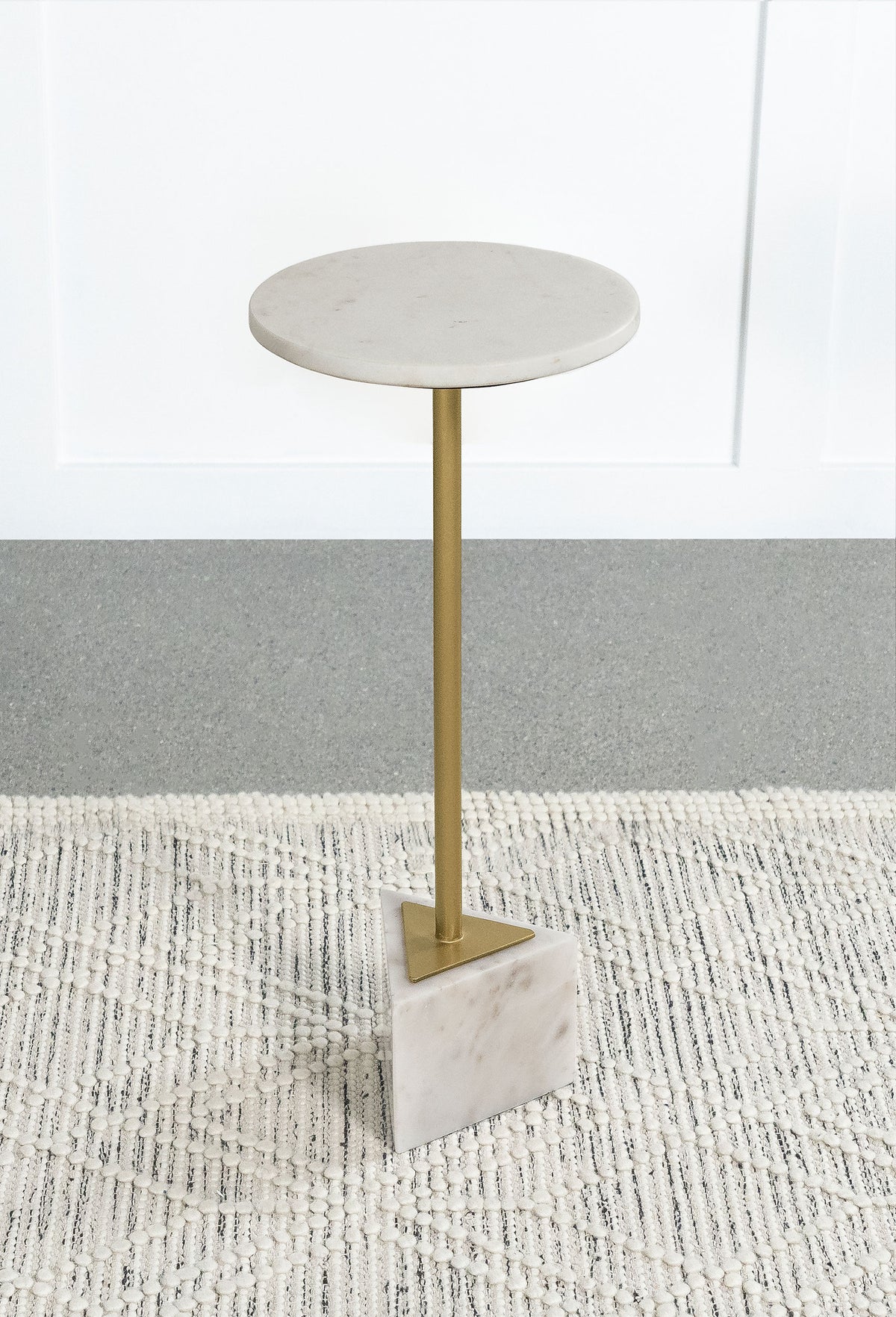 Fulcher Round Metal Side Table White and Gold  Half Price Furniture