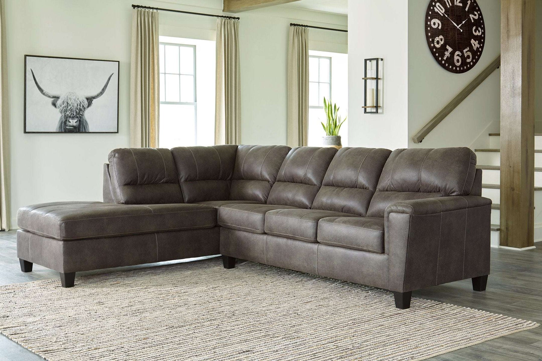 Navi 2-Piece Sectional with Chaise Half Price Furniture