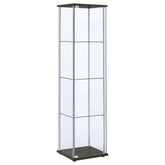 Bellatrix Rectangular 4-shelf Curio Cabinet Cappuccino and Clear Half Price Furniture