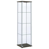 Bellatrix Rectangular 4-shelf Curio Cabinet Cappuccino and Clear  Half Price Furniture