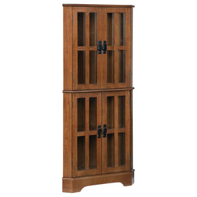 Coreosis 4-shelf Corner Curio Cabinet Golden Brown Coreosis 4-shelf Corner Curio Cabinet Golden Brown Half Price Furniture