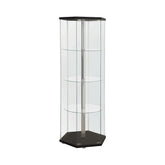 Traditional Glass Hexagon Curio Cabinet Half Price Furniture