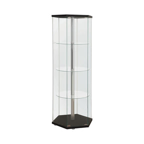 Traditional Glass Hexagon Curio Cabinet Half Price Furniture