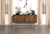 Borman 4-door Wooden Accent Cabinet Walnut and Black - Half Price Furniture