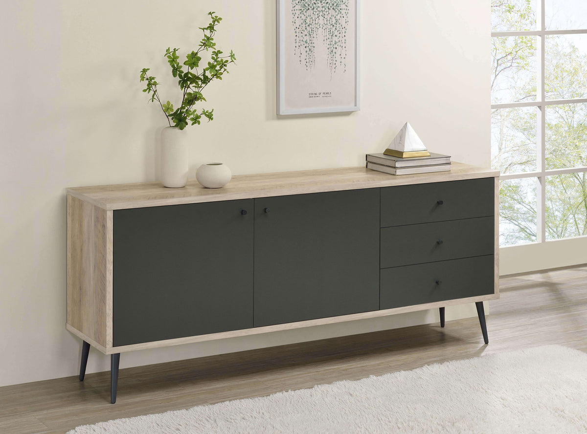 Maeve 2-door Engineered Wood Accent Cabinet Grey and Antique Pine Half Price Furniture