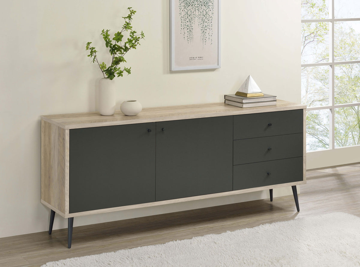 Maeve 2-door Engineered Wood Accent Cabinet Grey and Antique Pine  Half Price Furniture