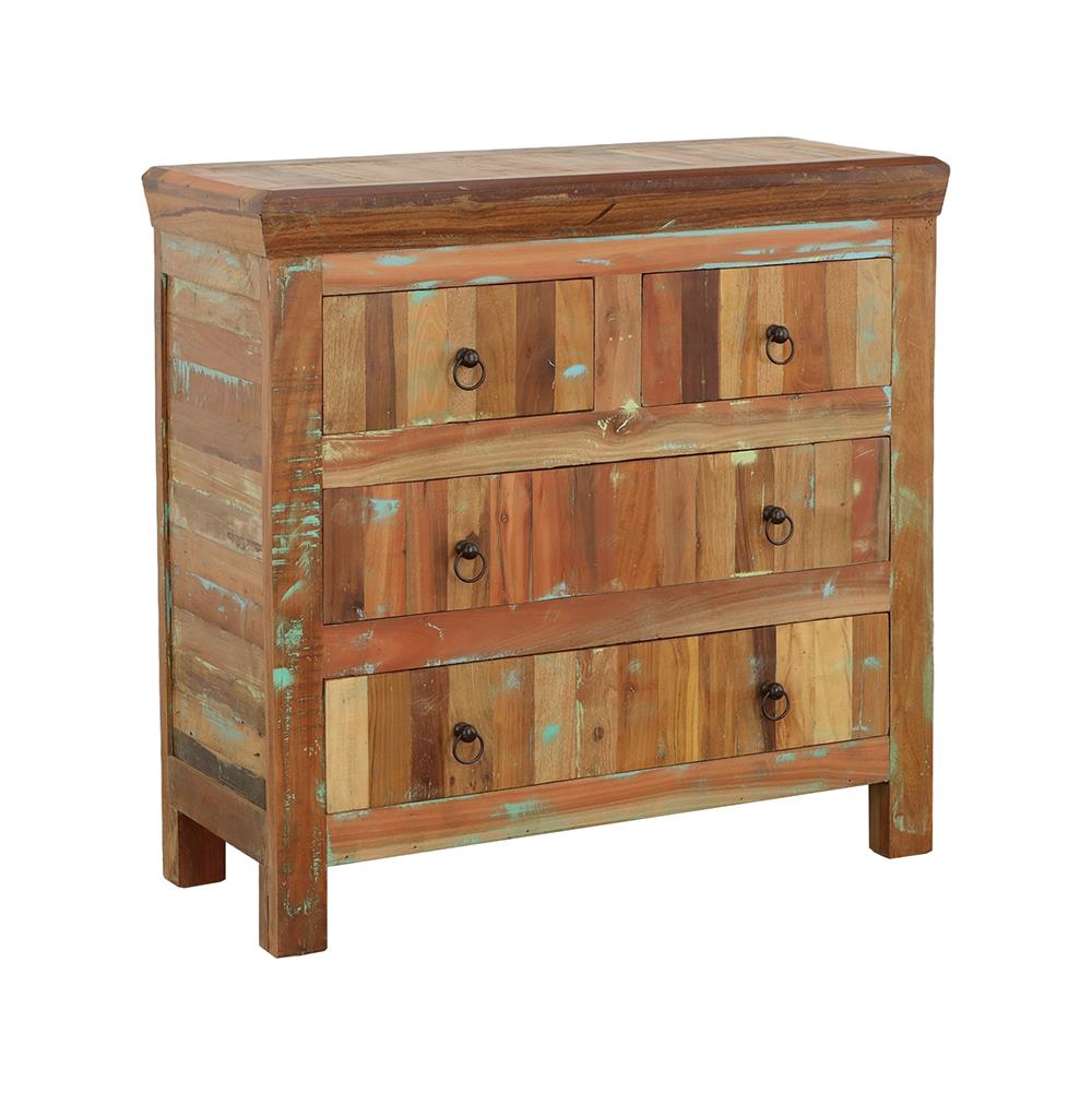 Harper 4-drawer Accent Cabinet Reclaimed Wood  Las Vegas Furniture Stores