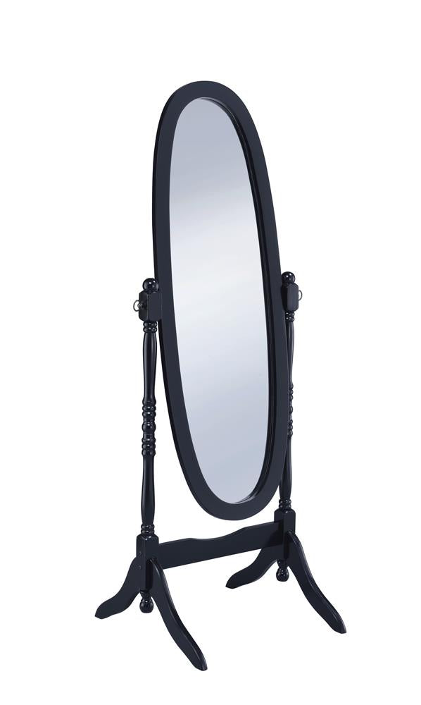 Foyet Oval Cheval Mirror Black  Half Price Furniture