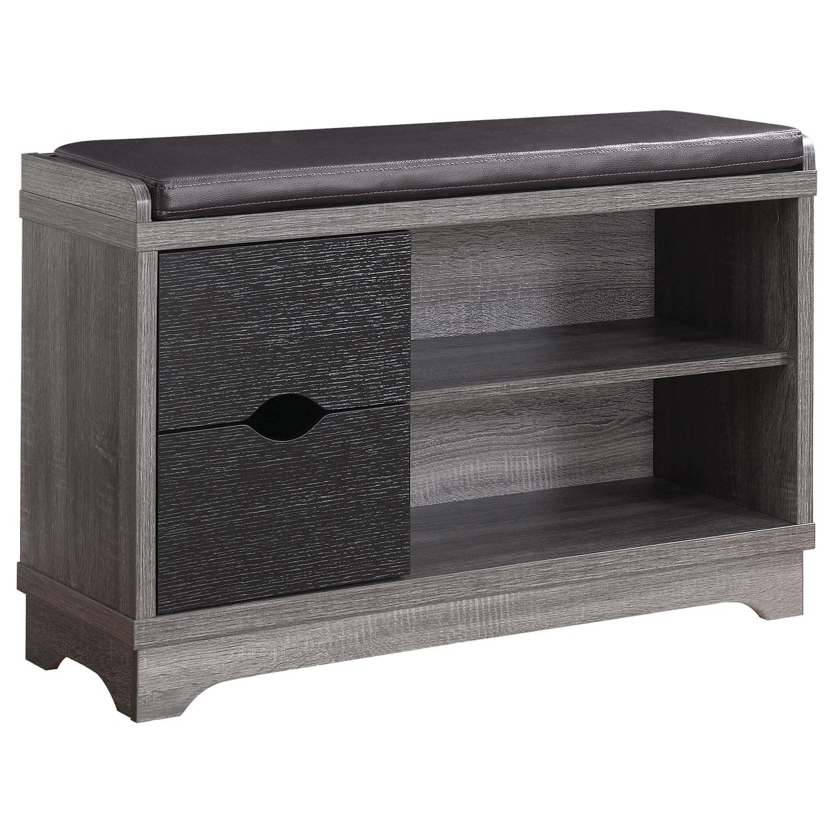 Aylin 2-drawer Storage Bench Medium Brown and Black  Half Price Furniture