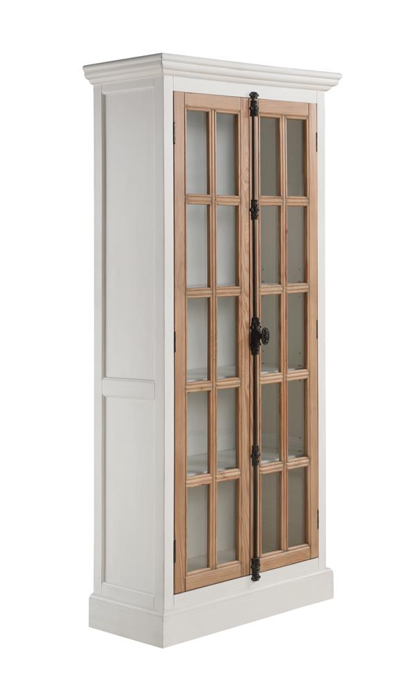 Tammi 2-door Tall Cabinet Antique White and Brown Half Price Furniture