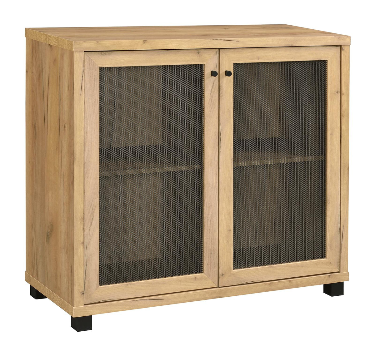 Mchale Accent Cabinet with Two Mesh Doors Golden Oak  Half Price Furniture